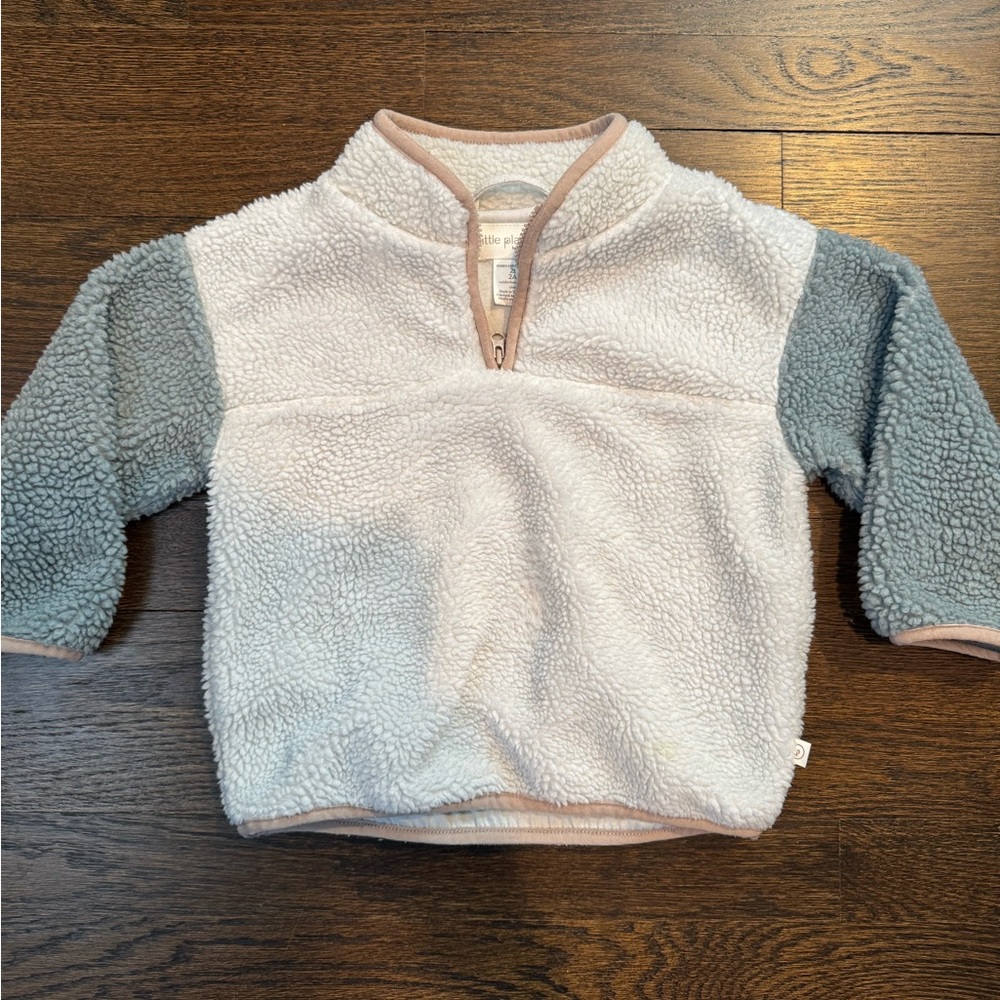 Little Planet Quarter-Zip Fleece - White and Blue